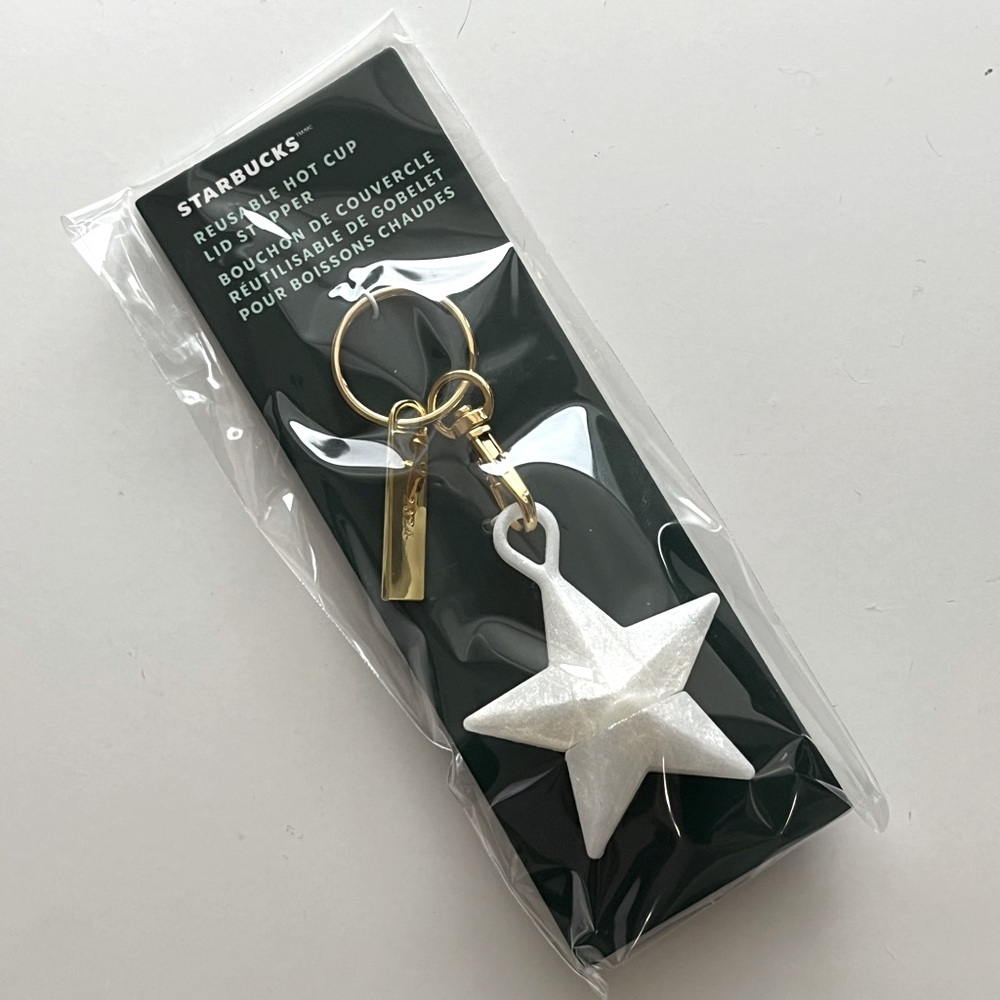 NEW Limited Edition 2023 Starbucks white Hot Cup Lid Stopper Star